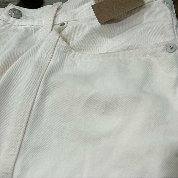 NWT Madewell Baggy Flare Jeans Front Slit Edition High Rise White Sz 31 - Picture 16 of 16